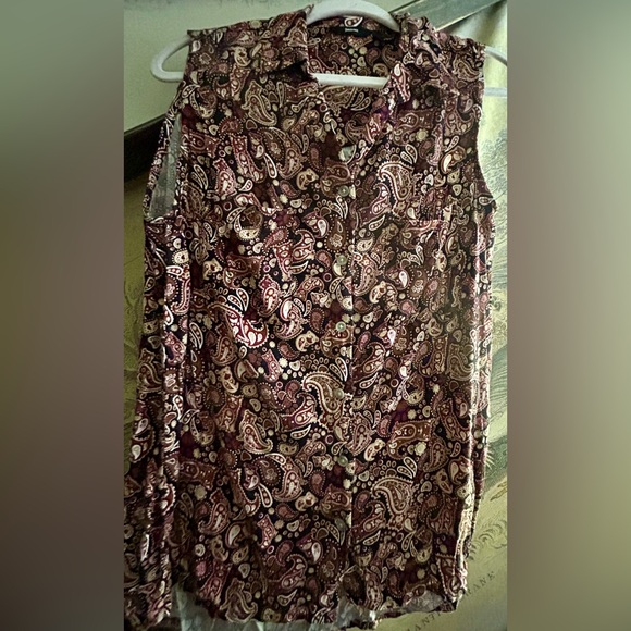 Rare Betabrand Dog Pattern Sleeveless Blouse Shirt SZ Large Excellent C… - Picture 2 of 9